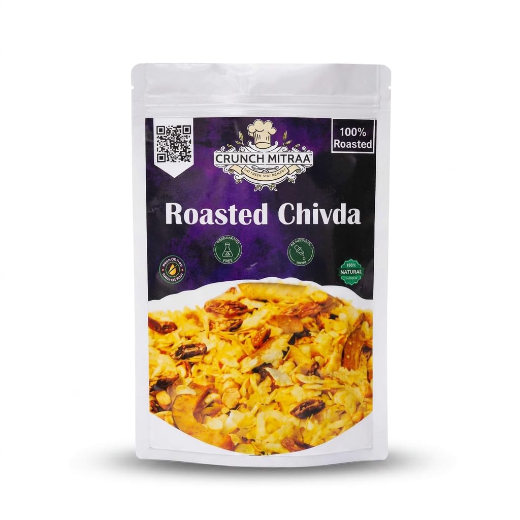 crunchmitraa Roasted Chivda Namkeen | 100g Pack of 1 | Crispy Indian Snack Mix | No Artificial Colours | Preservative & Palm Oil Free