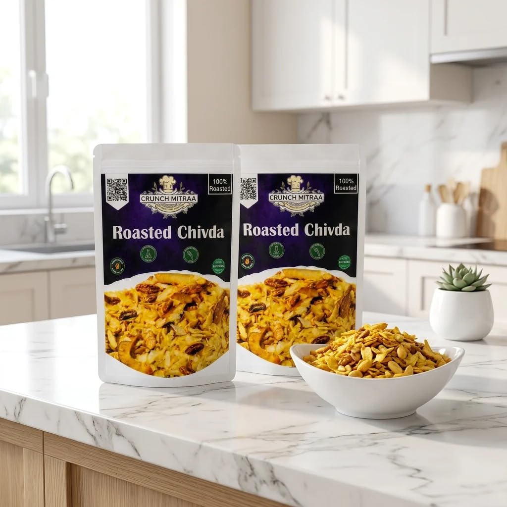 crunchmitraa Roasted Chivda Namkeen | 100g Pack of 1 | Crispy Indian Snack Mix | No Artificial Colours | Preservative & Palm Oil Free