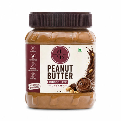 chocolate Creamy Peanut Butter Spread | Smooth Roasted Peanut Butter | Rich in Protein | Healthy Nut Spread for Bread, Smoothies & Snacks | No Added Preservatives