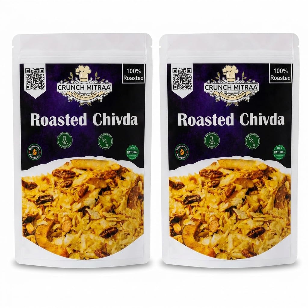 crunchmitraa Roasted Chivda Namkeen | 100g Pack of 1 | Crispy Indian Snack Mix | No Artificial Colours | Preservative & Palm Oil Free