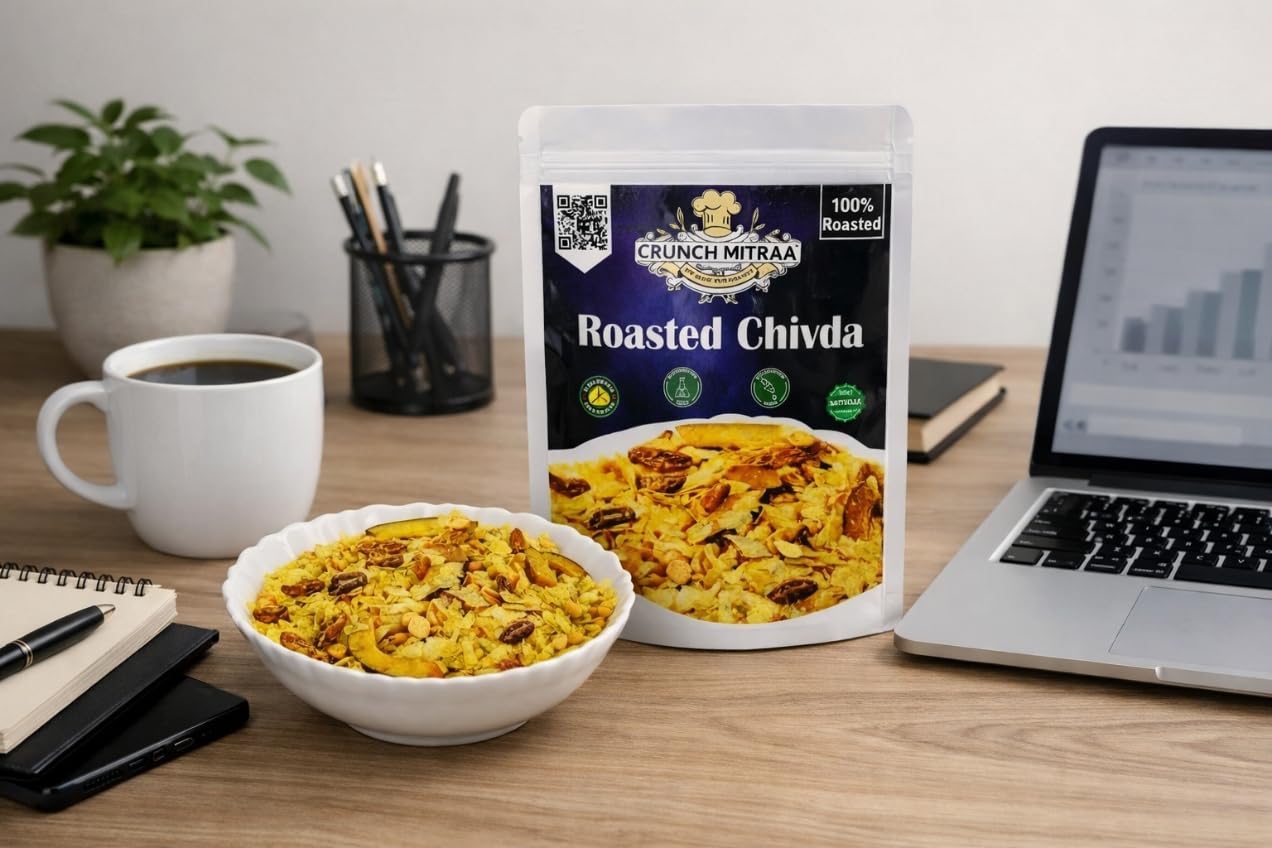 crunchmitraa Roasted Chivda Namkeen | 100g Pack of 1 | Crispy Indian Snack Mix | No Artificial Colours | Preservative & Palm Oil Free