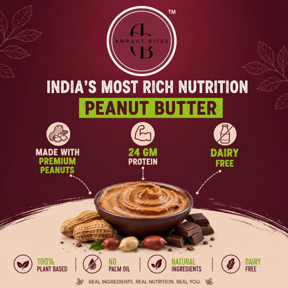 Unsweetened Natural Creamy Peanut Butter | Smooth & Creamy Roasted Peanut Spread | High Protein, No Added Sugar, No Preservatives | Healthy Spread for Bread, Smoothies & Snacks