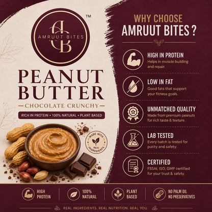 Dark Chocolate Creamy Peanut Butter Spread | Rich, Smooth & Creamy Chocolate Peanut Butter | High Protein Nut Spread for Bread, Toast, Smoothies & Snacks | No Added Preservatives