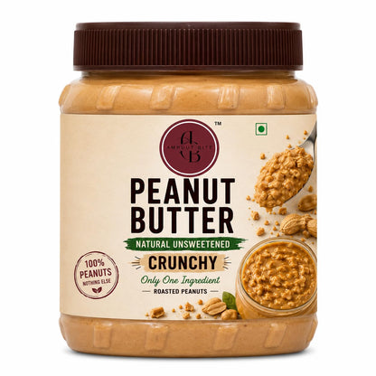 Natural Crunchy Peanut Butter Spread | Smooth Roasted Peanut Butter | High Protein Nut Spread for Bread, Smoothies & Healthy Snacks | No Added Preservatives