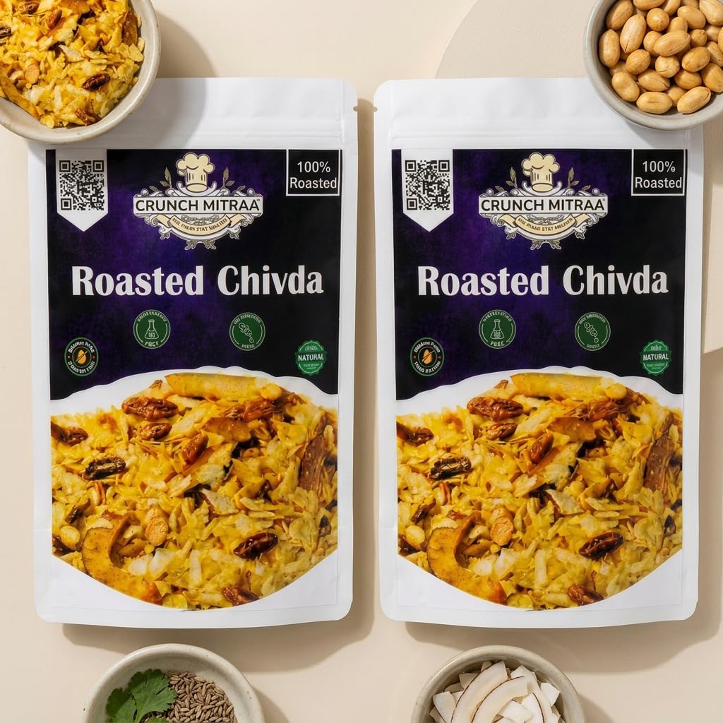 crunchmitraa Roasted Chivda Namkeen | 100g Pack of 1 | Crispy Indian Snack Mix | No Artificial Colours | Preservative & Palm Oil Free