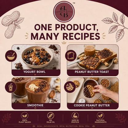 Amruutbites Peanut Butter Dark Chocolate Crunchy, High Protein Spread, Non GMO, Gluten Free, Dairy Free
