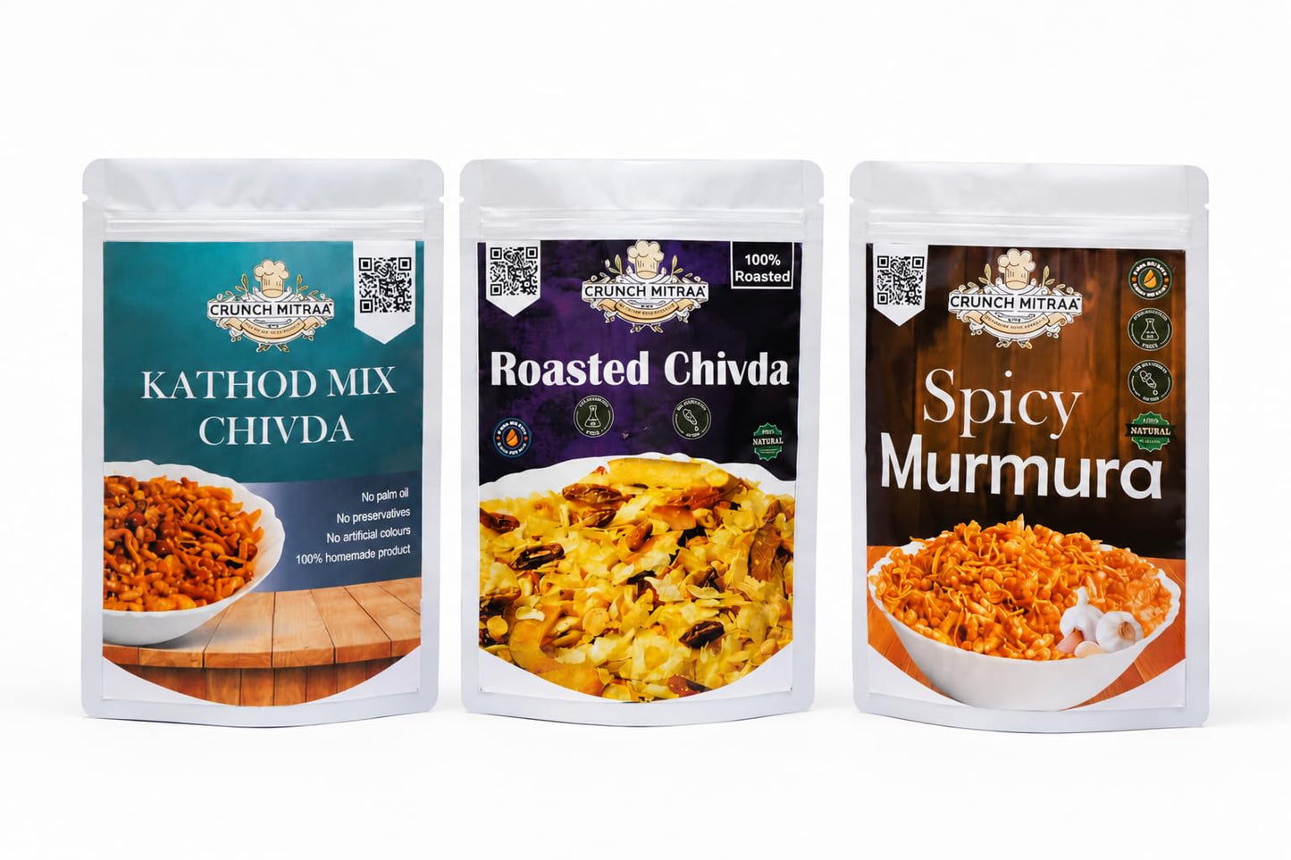 crunchmitraa Roasted Chivda Namkeen | 100g Pack of 1 | Crispy Indian Snack Mix | No Artificial Colours | Preservative & Palm Oil Free