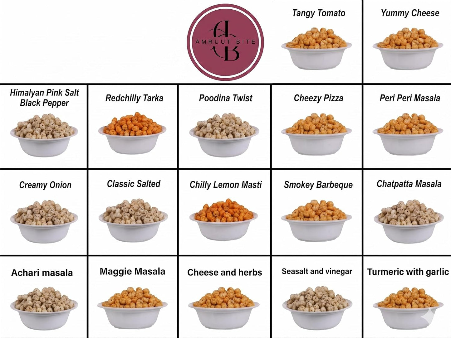 Amruut Bites Makhana Peri Peri Masala Flavour, Crispy and Spicy, Roasted, Gluten Free, Rich in Protein, 70g